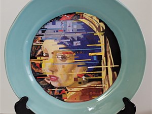 Girl - blue  plate  